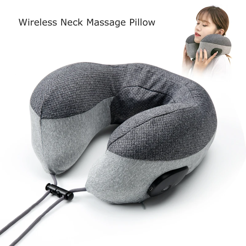 

Electric U Shaped Massage Pillow Neck Shoulder Massager Charging Portable Memory Pillow Suport Cervical Spine Home Car Travel