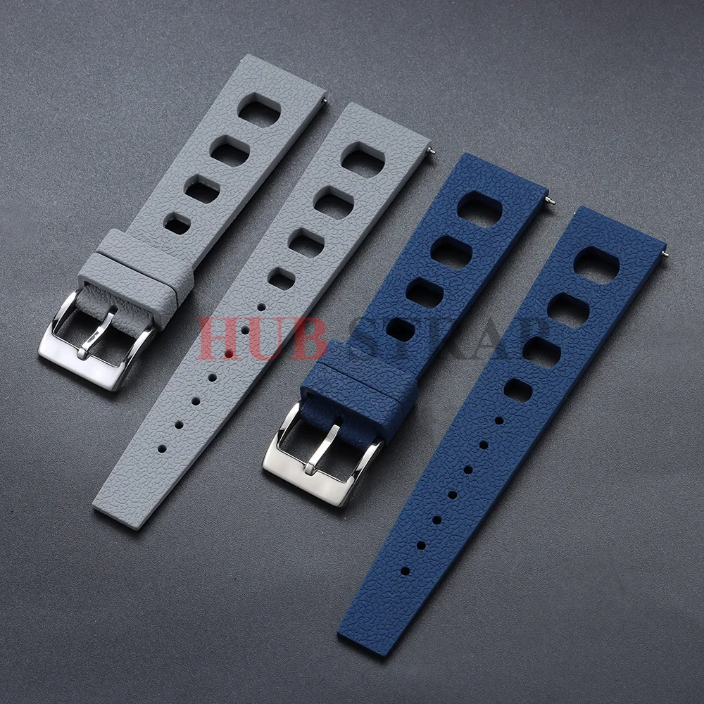 Tropical Fluororubber Watch Band for Oris for Seiko for Citizen for IWC 20mm 22mm Quick Release Watchband FKM Smart Watch Strap view 3