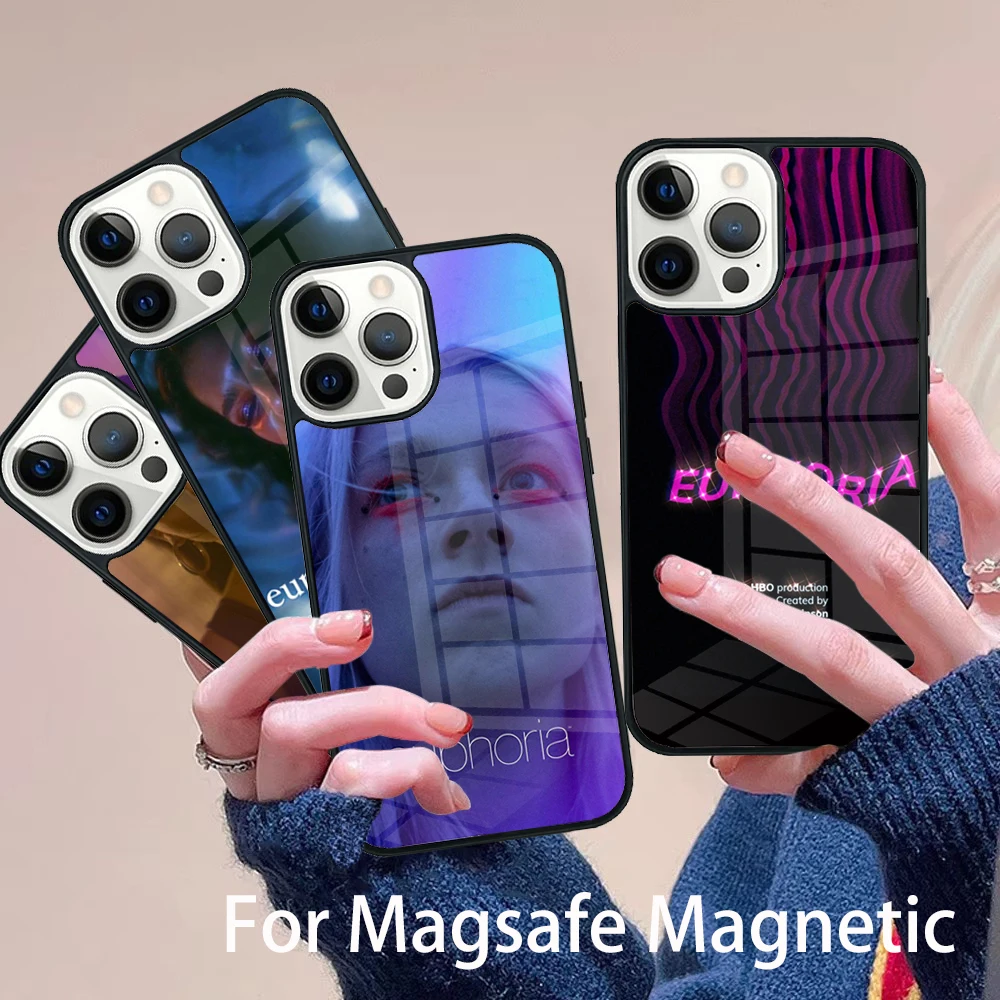 

American TV Series Euphoria Phone Case Magesafe Magnetic Wireless Charge Cover For IPhone 16 11 12 13 14 15 Pro Max Plus Mini