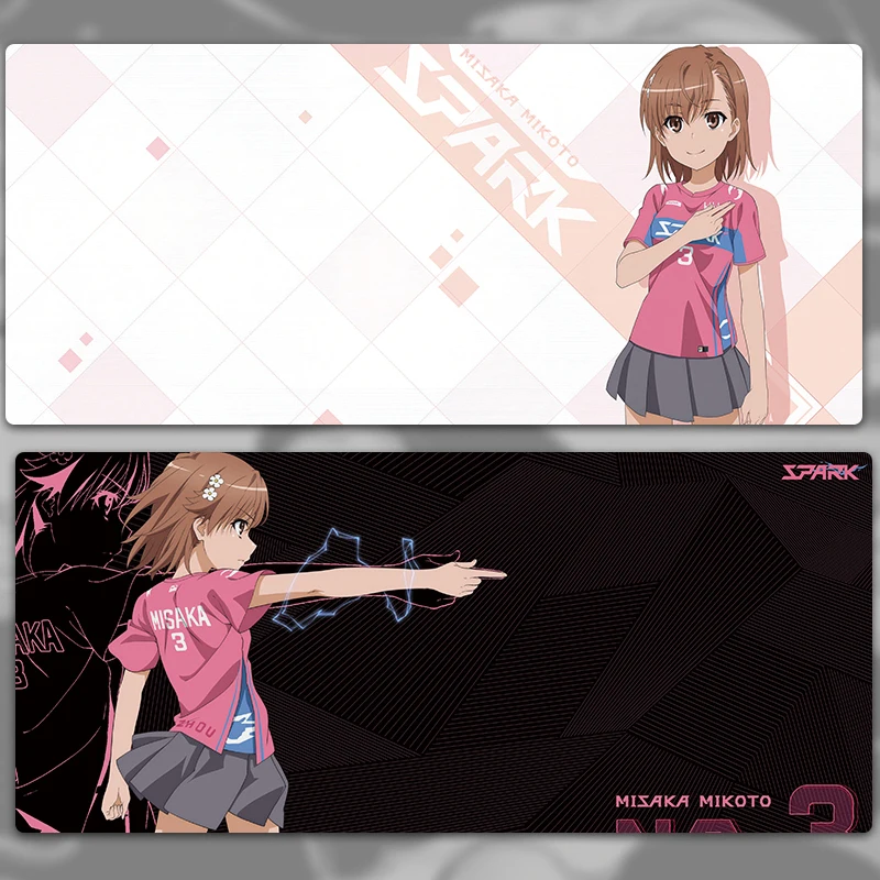 Японский аниме для девочек Misaka Mikoto Kawaii, милый крутой коврик для мыши, компьютерный коврик, настольный коврик для клавиатуры, большой коврик для мыши XXL