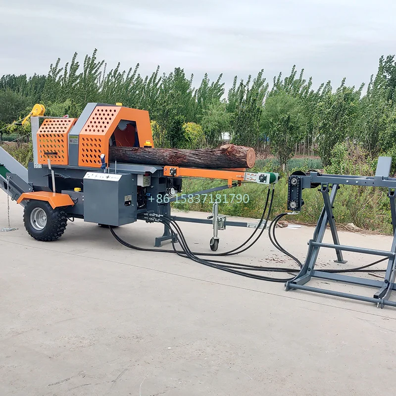 الصين الحطب الفاصل المعالج كامل الهيدروليكية تشغيل بالمنشار الحطب الفاصل 15HP البنزين EPA محرك الخشب الفاصل لنا