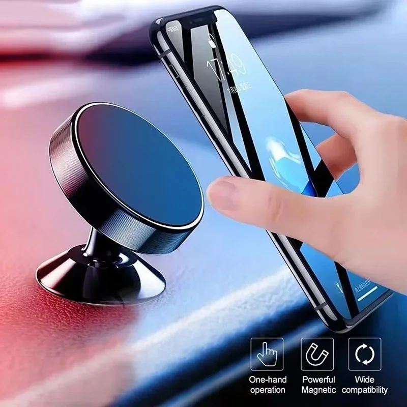 Suporte magnético para celular, suporte magnético para painel de carro, rotação de 360 ​​graus, suporte para smartphone para iphone, xiaomi, huawei