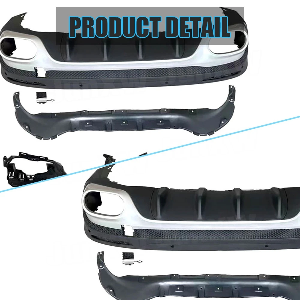 for Mercedes Benz GLB X247 GLB180 200 GLB35 AMG 2019 + Car Rear Bumper Lip Diffuser Spoiler with Exhaust Bodykit Car Styling