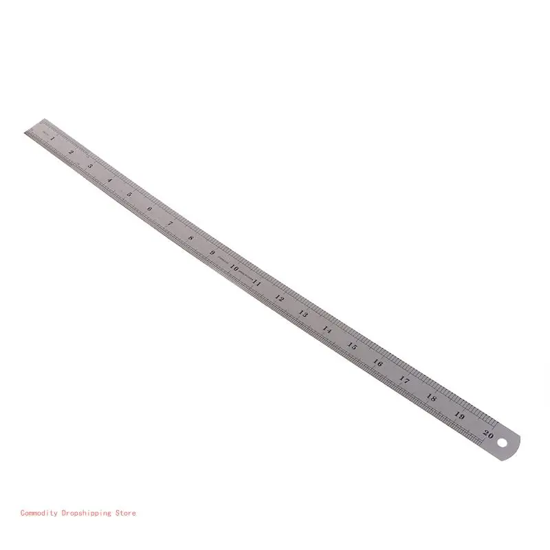 Lightweight Stainless Steel Ruler Rule Measuring Measure Straight with Hole for Easy Hanging for Carpenter Students