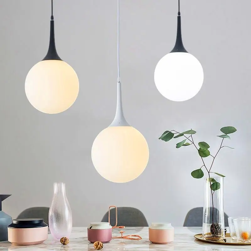 Nordic Minimalist Metal Chandelier Modern Luxury Glass Pendant Light Living Room Restaurant Bedside indoor Lighting Chandelier