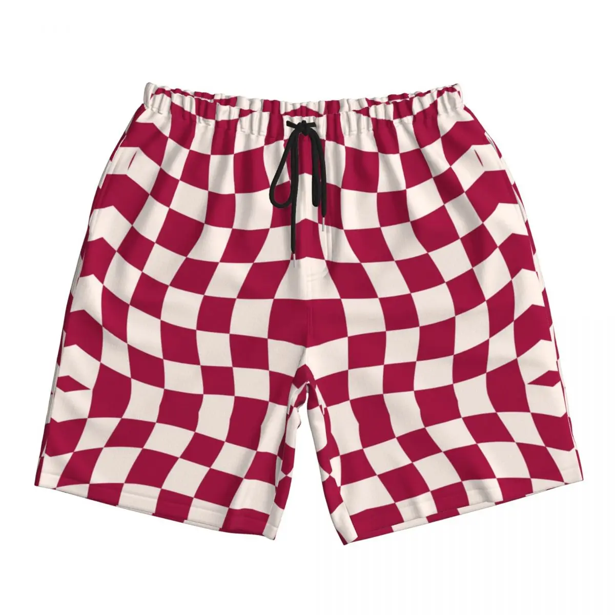 

Клетчатые оранжевые и черные шорты в шахматном порядке, летние шорты для бега, мужские быстросохнущие гавайские плавки больших размеров