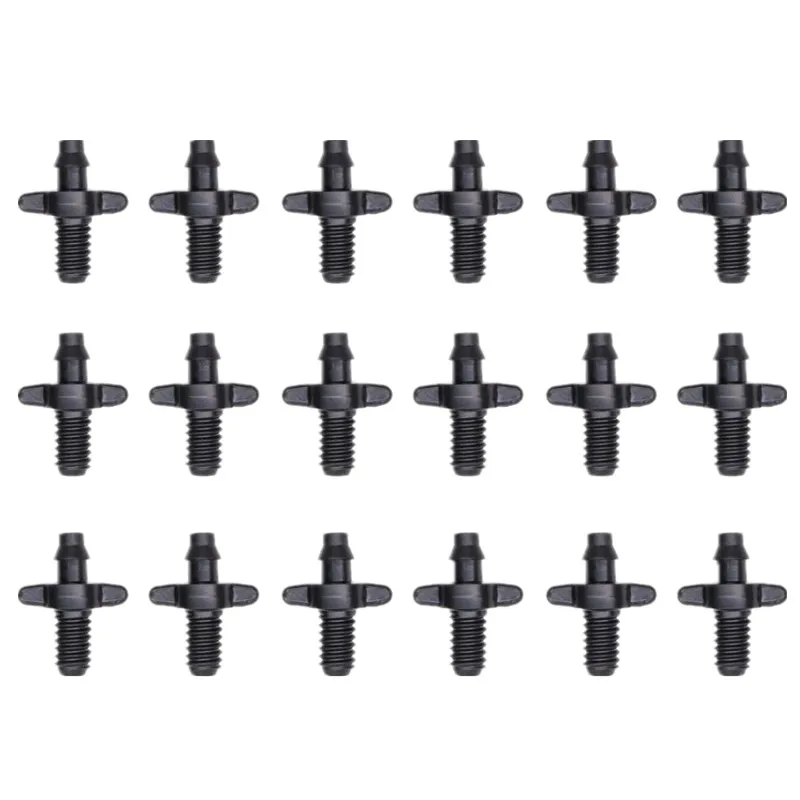50-100Pcs Drip Irrigation Barbed Connector Threaded Male Hose Fitting for Micro Tubing Drip Lines Emitters Lawn Vegetable Garden
