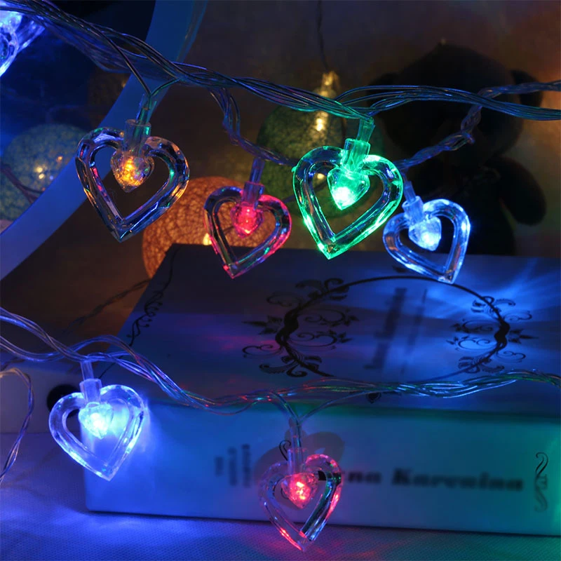 Decoração de festa de dia dos namorados amor coração luz corda proposta confissão romântico amor luz quarto alimentado por bateria guirlanda