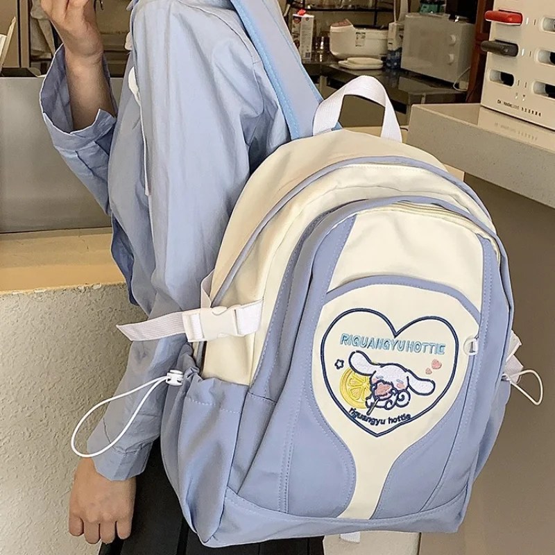 Sanrio Hello Kitty bolso escolar informal de dibujos animados blanco para estudiantes chica lindo Jade canela perro ligero salir viaje mochila para niños