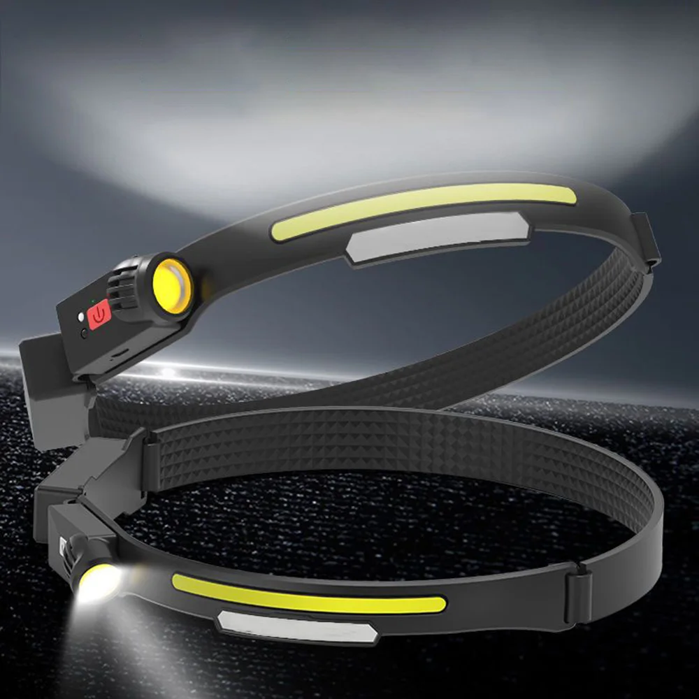 

Powerful Headlamp LED Sensor Strong Light Headlamp Rechargeable Flashlight Head Light Portable Camping Light Emergency Lamp