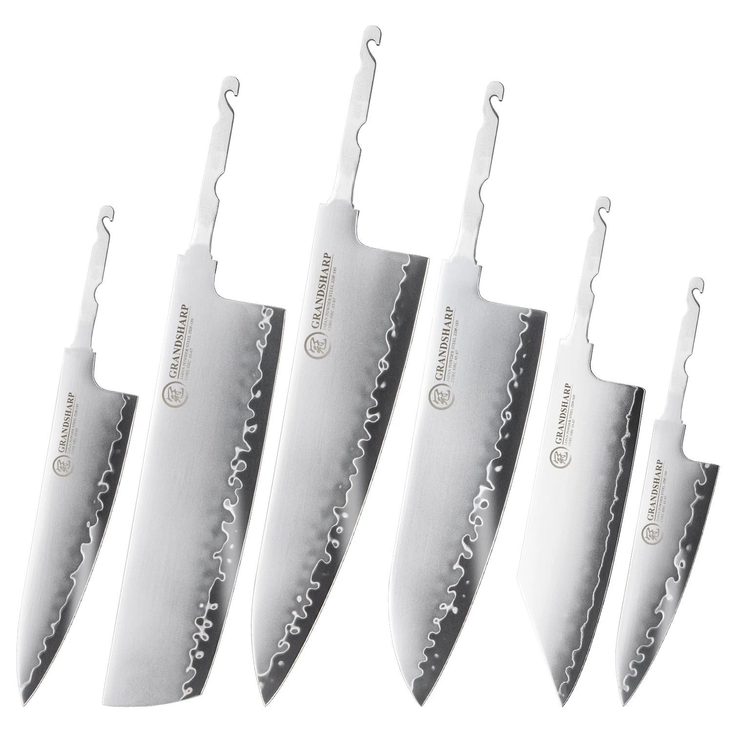 Grandsharp 1-6PCS 3 Layer Composite ZDP-189 Steel DIY Knife Blade Premium Kitchen Knife Without Handle For Knife Making
