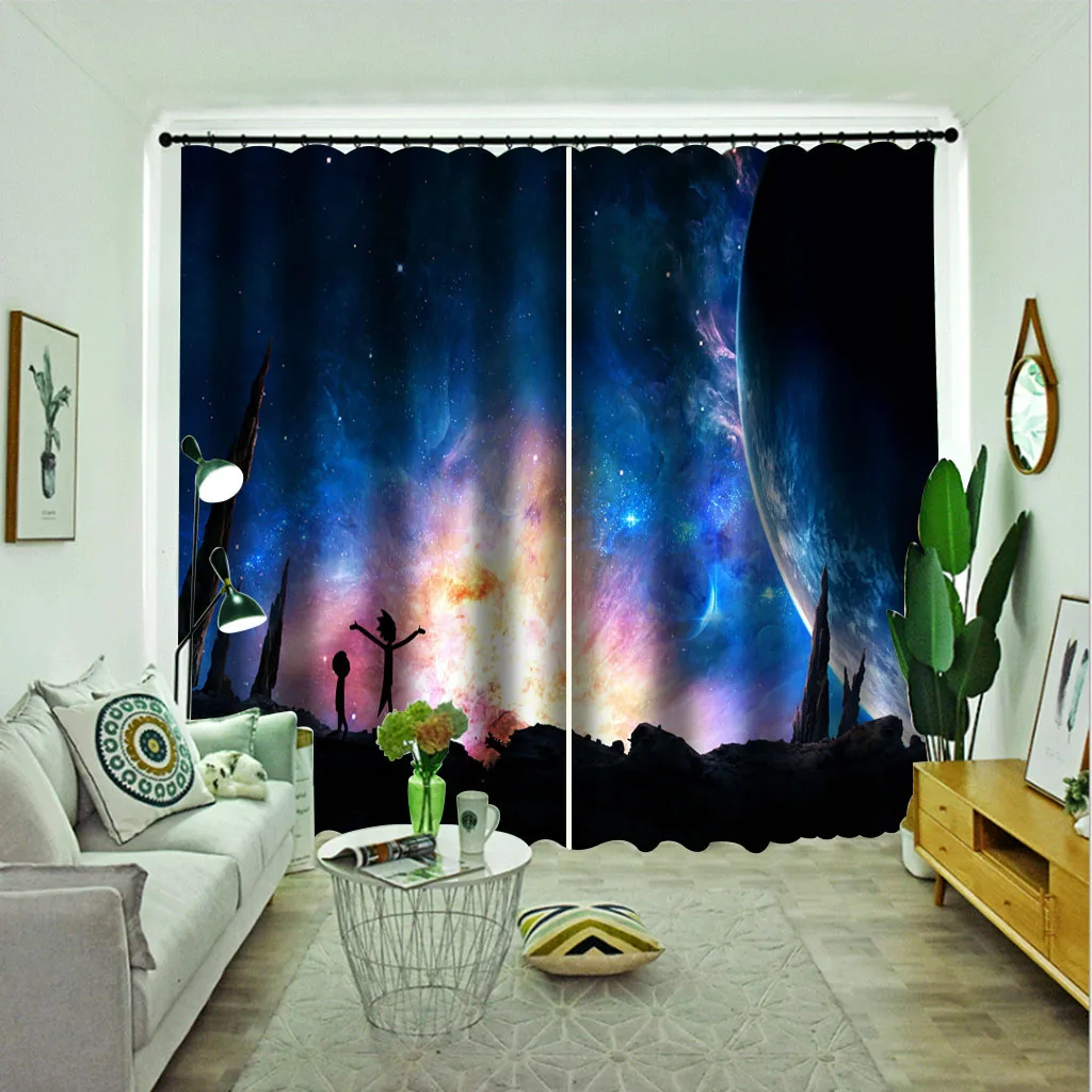 Beautiful Photo Fashion Customized 3D Curtains blue sky curtains 3D Window Curtain For Living Room Drapes Cortinas