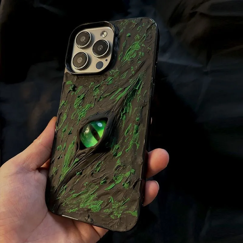 Three-dimensional eye ink green is suitable for the advanced feeling of Apple mobile phone case