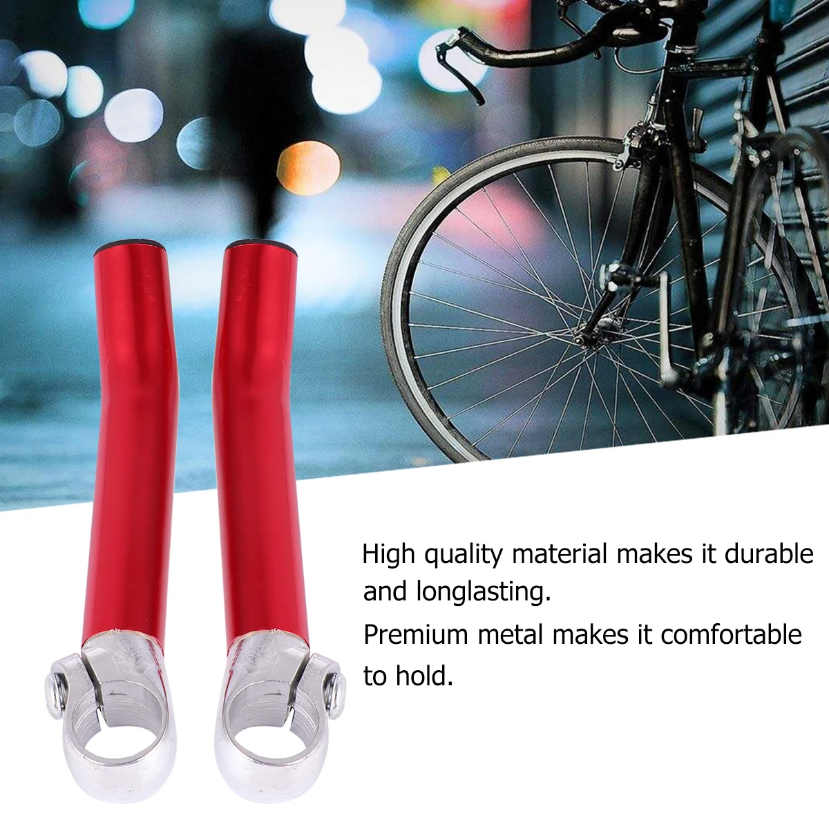

1pc Mountain Bike Handlebar Red Premium Metal Durable Non-Slip Comfortable Control Downhill Off-Road Cycling Rest Handlebars