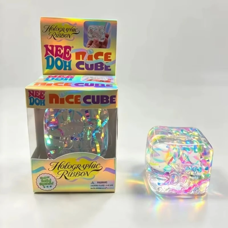 Needoh Holographic Ribbon Squeeze Sensory Fidget Toy Colorful Knead Stretch Anxiety Relief For ADHD Leisure Adult Gift New 2026