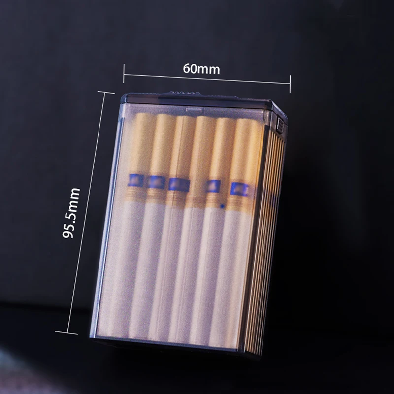 Portable Waterproof Cigarette Case Transparent Plastic Cigarette Boxes 20PCS Capacity Cigarette Tobacco Holder Smoking Tools Men