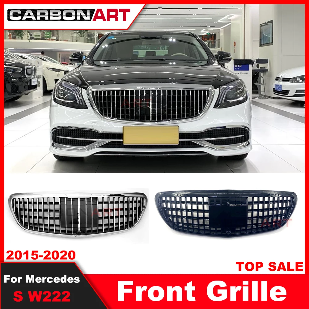 W222 Front Grill Fit For merced S CLASS  S320 S400 S500 S600 S63 to S450  with ACC for Hari Grille