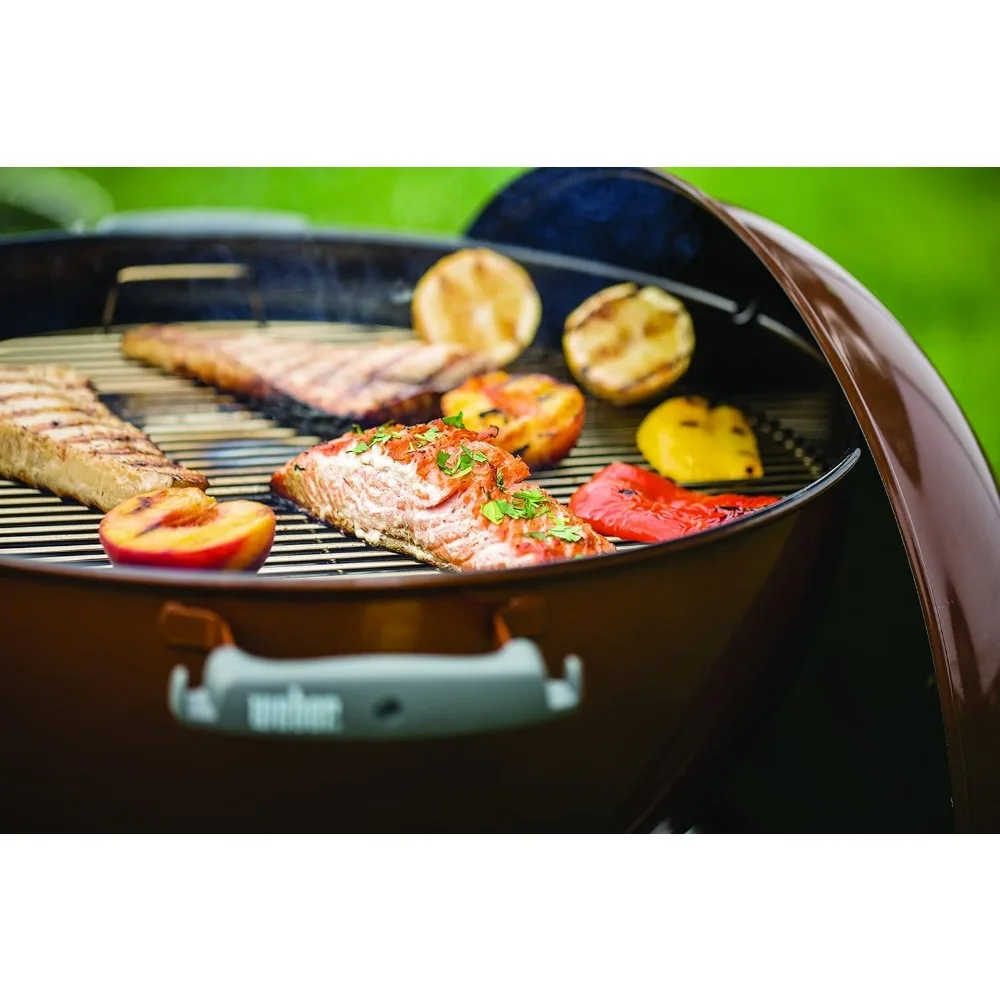 Weber Originele Ketel Premium Houtskoolgrill, 22 Inch, Koper
