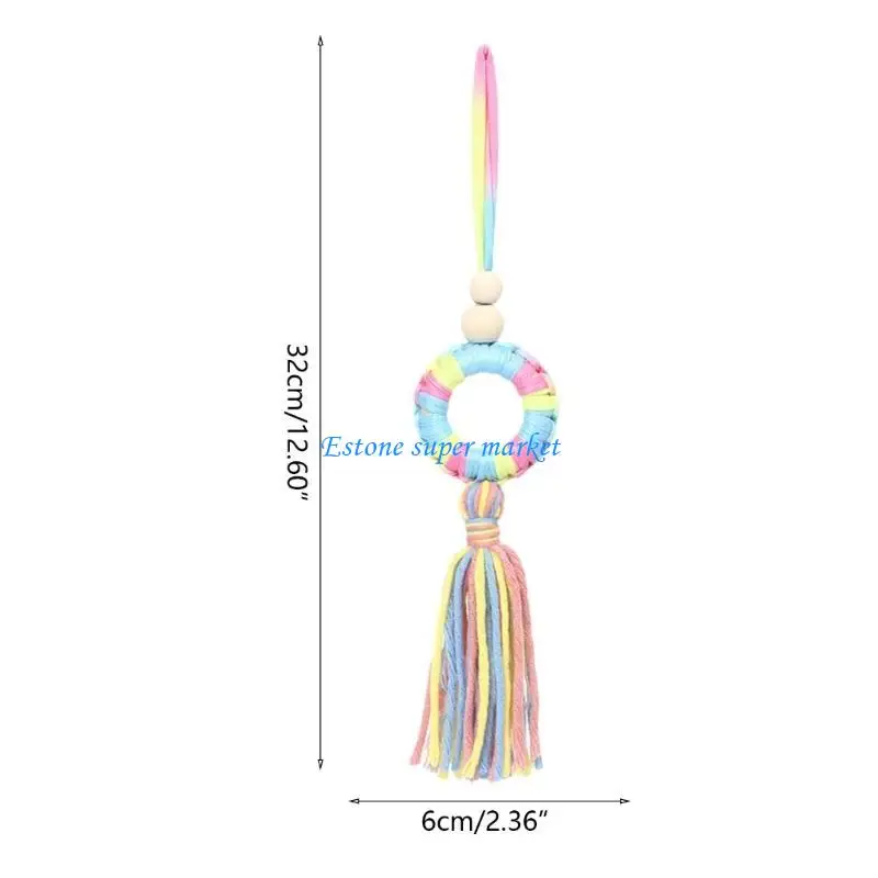 090b carro para assento brinquedo pendurado chocalho pingente anel brinquedo para berço carrinho com borla corda algodão para
