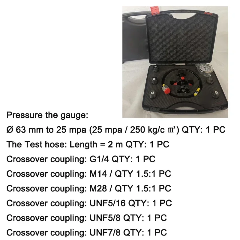 Portable Pressure Gauge Test Kit Hydraulic Accumulator Nitrogen Filling With Five Adapters Suitable For Mining Industry