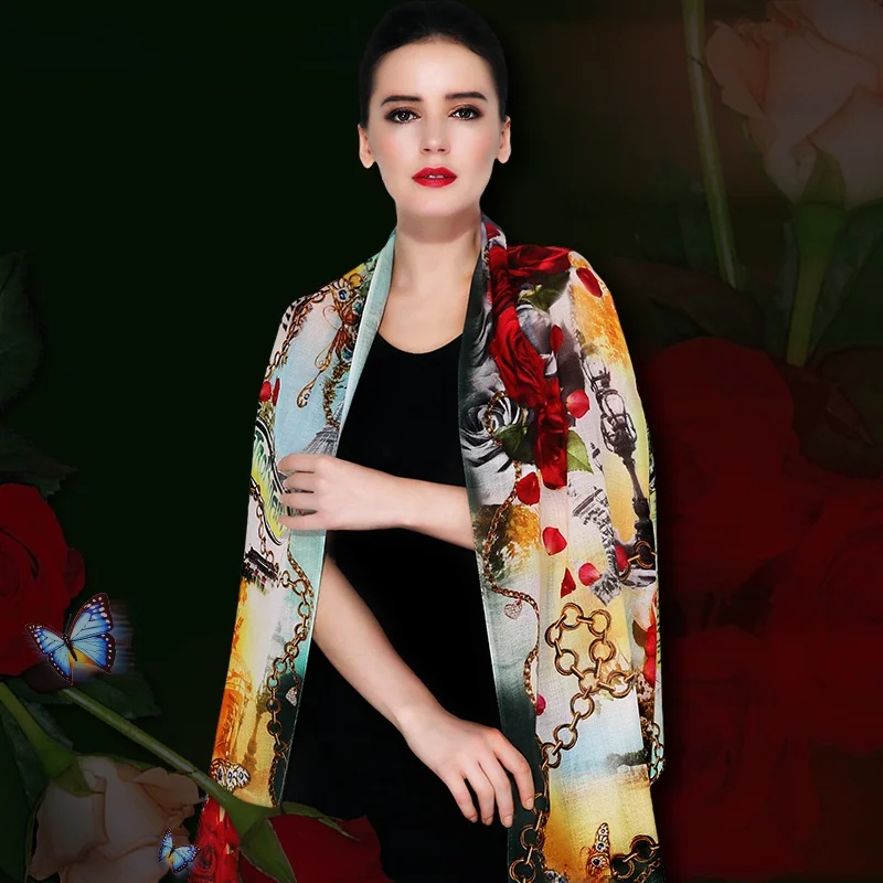 coen-00-ウールスカーフ女性の秋冬厚く暖かい大型パシュミナ二重使用スーパーロングスプレー塗装ヨーロッパスタイルファッションアクセサリー