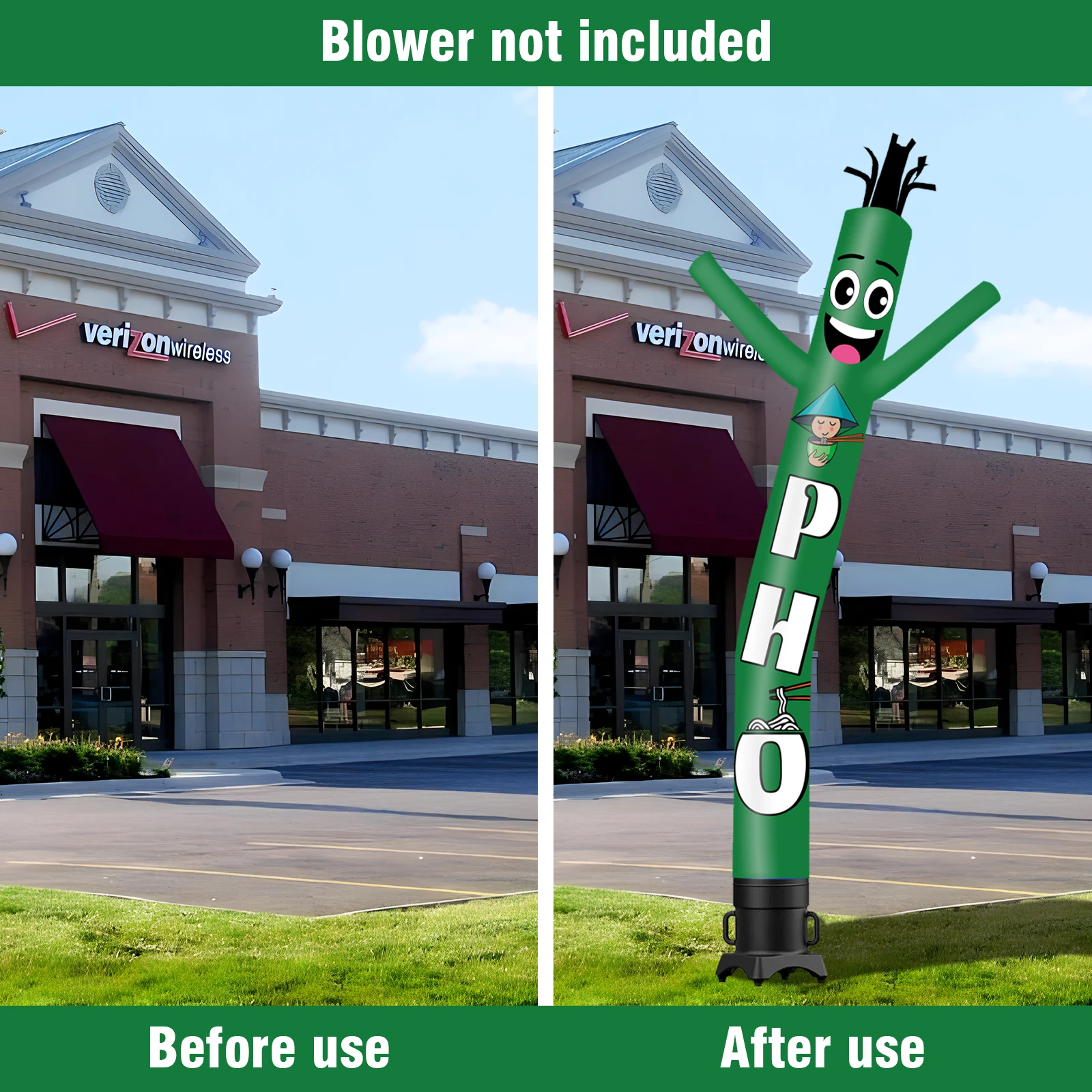 6/10/15/20FT Tall Inflatable Pho Dancing Guy for Outdoor Decoration Advertising(Blower Not Included)