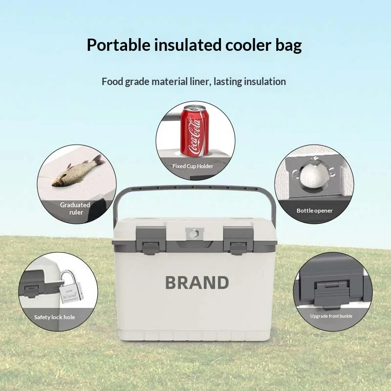 

Portable Insulated Cooler Box Carry Handle Ice Chest Medical Transport Cold Storage Camping Picnic BBQ Rotomolded Cooler Camping
