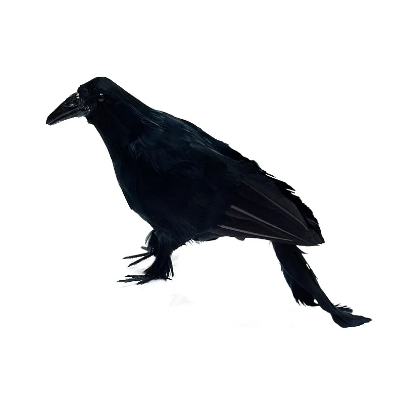 Black Crow Model Foam And feather Simulation Crow Figure Home Decor Gift about 30 Cm
