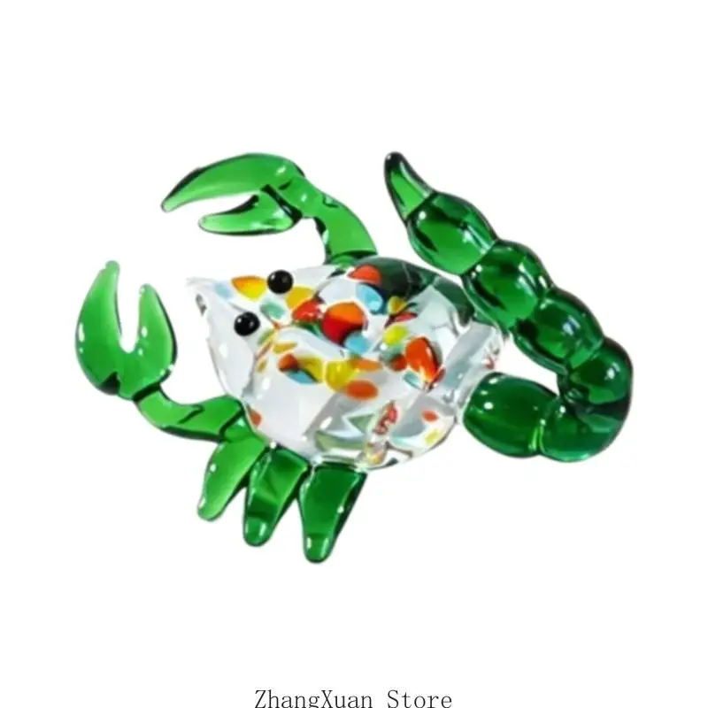 Miniatur-Display-Akzent, bunte Tierfigur aus Glas mit klarer Oberfläche für Schreibtisch, Eingangsbereich und Heimbüro – Detail 7