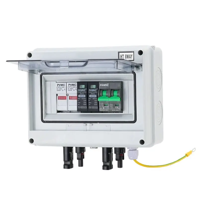 

CYCLI-Solar Photovoltaic PV 1 In 1 Out DC 600V Combiner Box With 32A Fuse MCB SPD Waterproof IP65 Lighting Protection