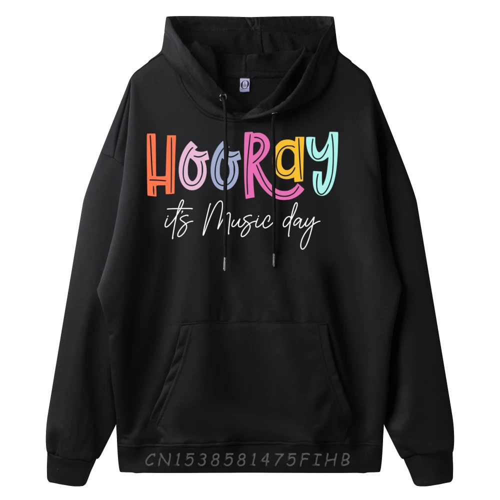 Hooray It is Music Day Music Teacher Back To School 2024 Camisetas Men Long Sleeve Tee Mother's Day