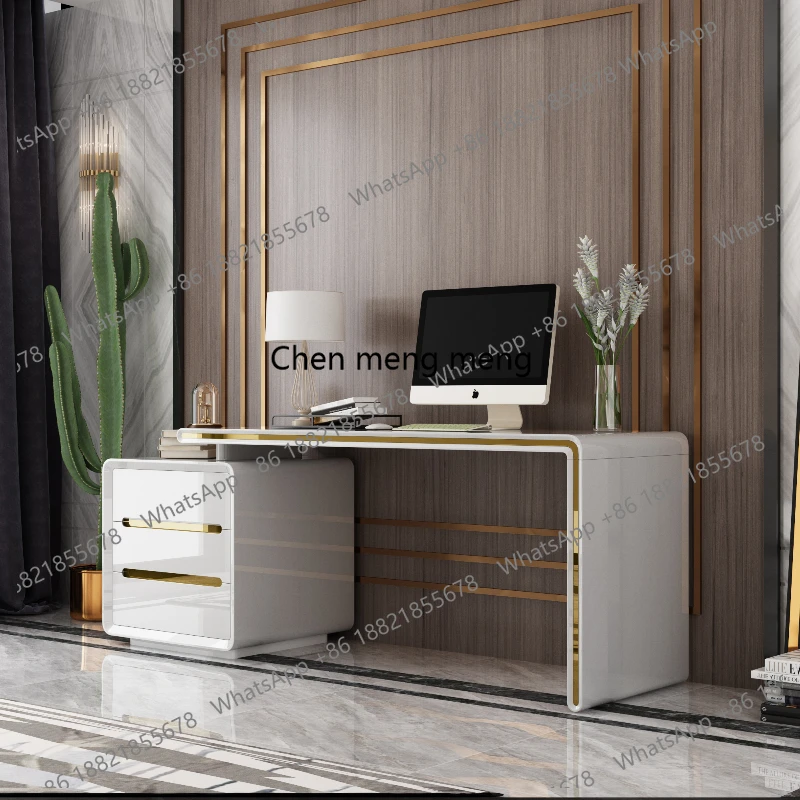 

CC182 Современный белый роскошный офисный стол с выдвижными ящиками, черный, для дома, компьютера, учебы, ноутбука, офисная мебель