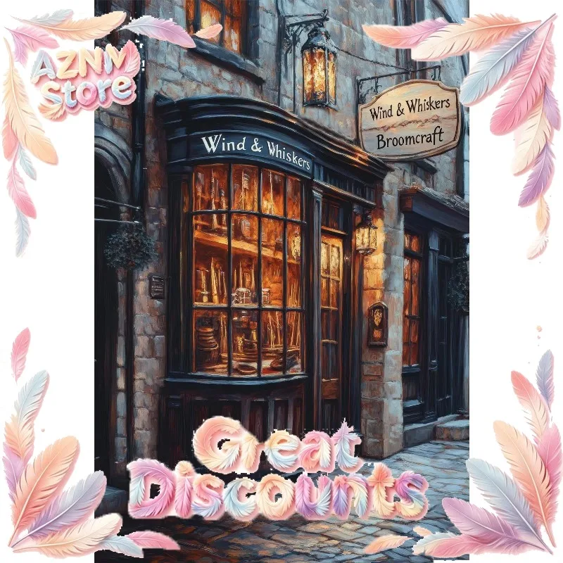 2026 Wizards Bookstore Potion Wand Shop Poster Print Canvas Painting Antique Vintage Magical Library Wall Art Room Cottagecore