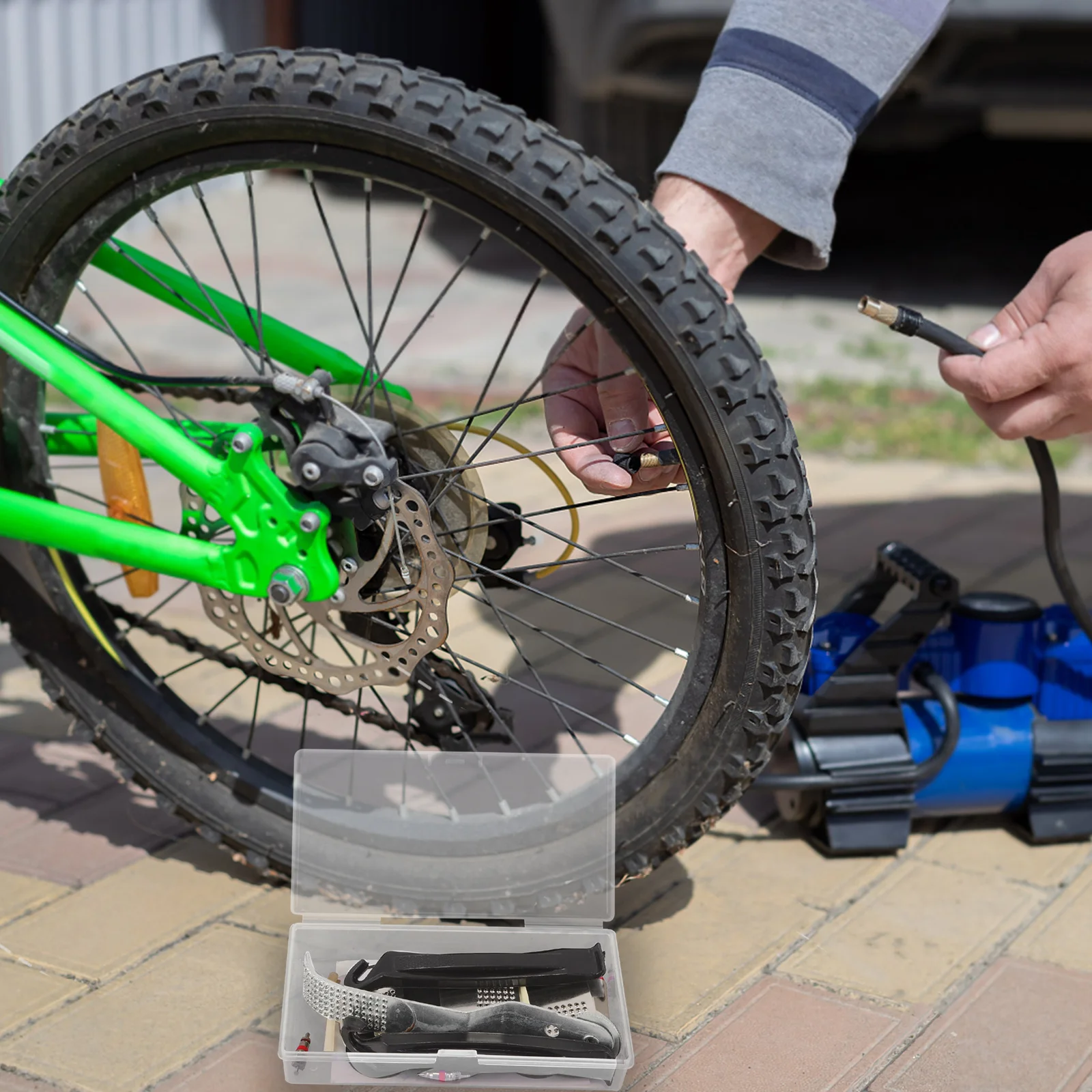 

1Set Bike Tire Repair Kit Portable Self-Adhesive Patch Set Road Mountain Bike Patch Repair Tool Convenient Travel Maintenance
