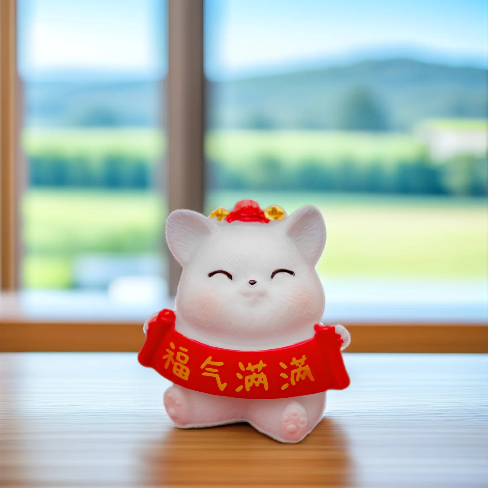 

1Set Miniature Fortunate Cat Resin Figures Garden Landscape Tiny Mini Statues Lucky Charm Potted Decoration Mini Fortunate Cat