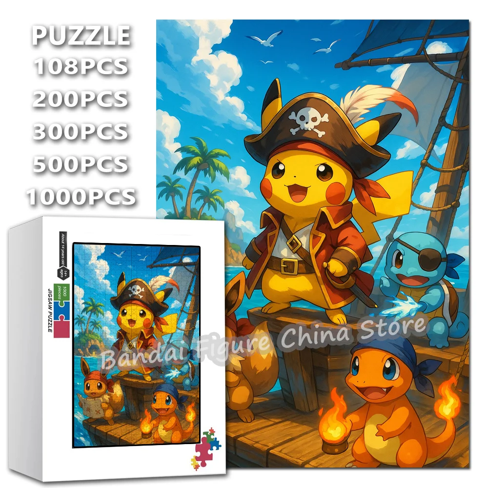 

Pokemon Monster Jigsaw Puzzles 108/200/300/500/1000/1500Pcs Assembly Nursery Cartoon Anime Pikaqiu Print Puzzle Decompress Toys
