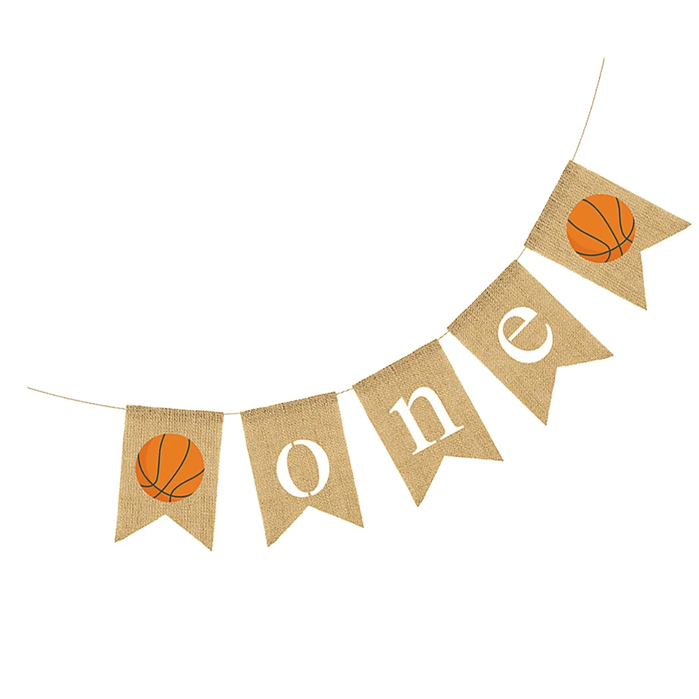 

Linen Hanging Flags Celebration Banner for Fireplace Stairs Baby Girl 1st Birthday Blue Ball Fish Tail Flag