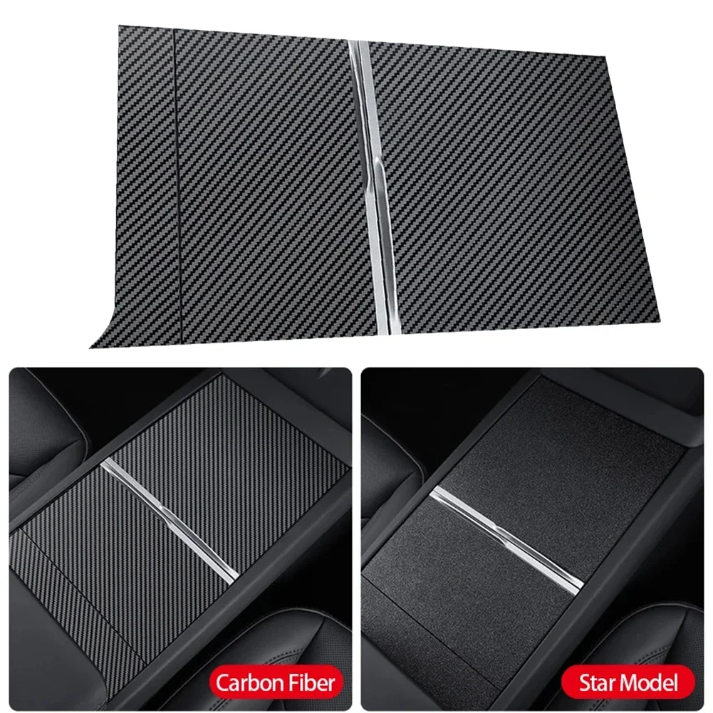 

Carbon Fiber Center Console Panel Decor Sticker Stickers Film Trim For Tesla Model 3 Replace Car Accessories