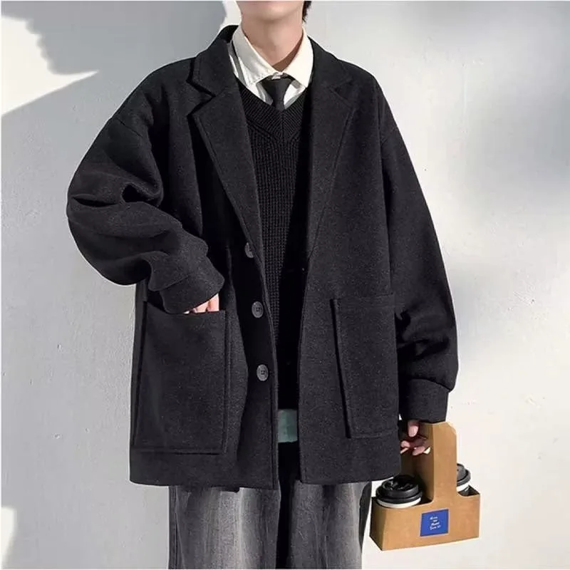 2025 uomo ort Bla lana Jaet sciolto casual Sle cappotto invernale calore e Faion giovanile design alla moda fibra di poliestere