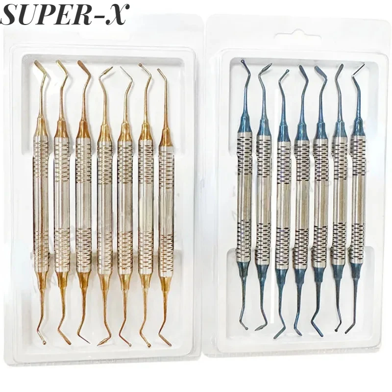 7PCS/Set Dental Composite Resin Filling Spatula Dental Resin Filler Set Thick Handle Restoration Set Dental Instrument