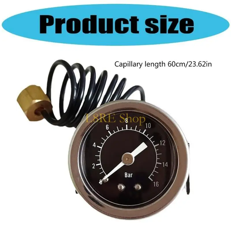 

L8RE Easy Installation 16 Bar Espresso Pressure Gauge Heat Resistant Metal Texture