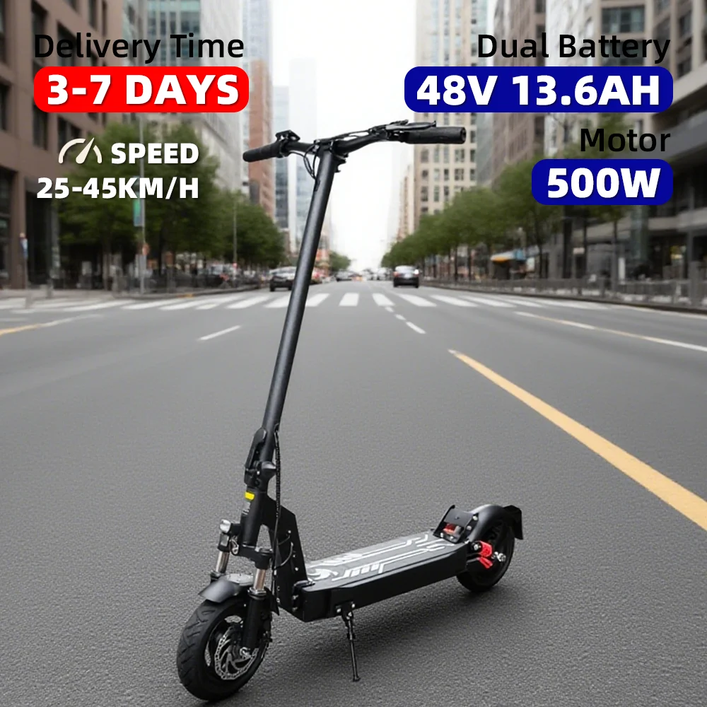 

One piece dropshipping 10 inch electric scooter 500W48V13.6AH lithium battery electric scooter in stock in the United States
