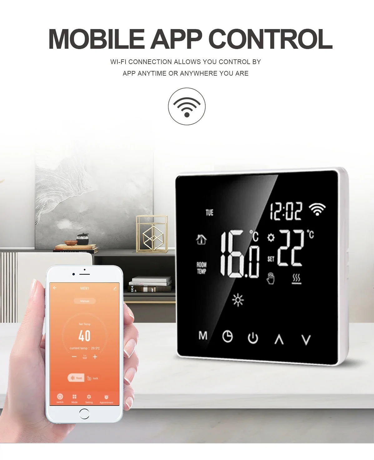 ME81 Tuya Wifi Smart Electric/Water Floor Temperature Controller Work With Alexa Google Home