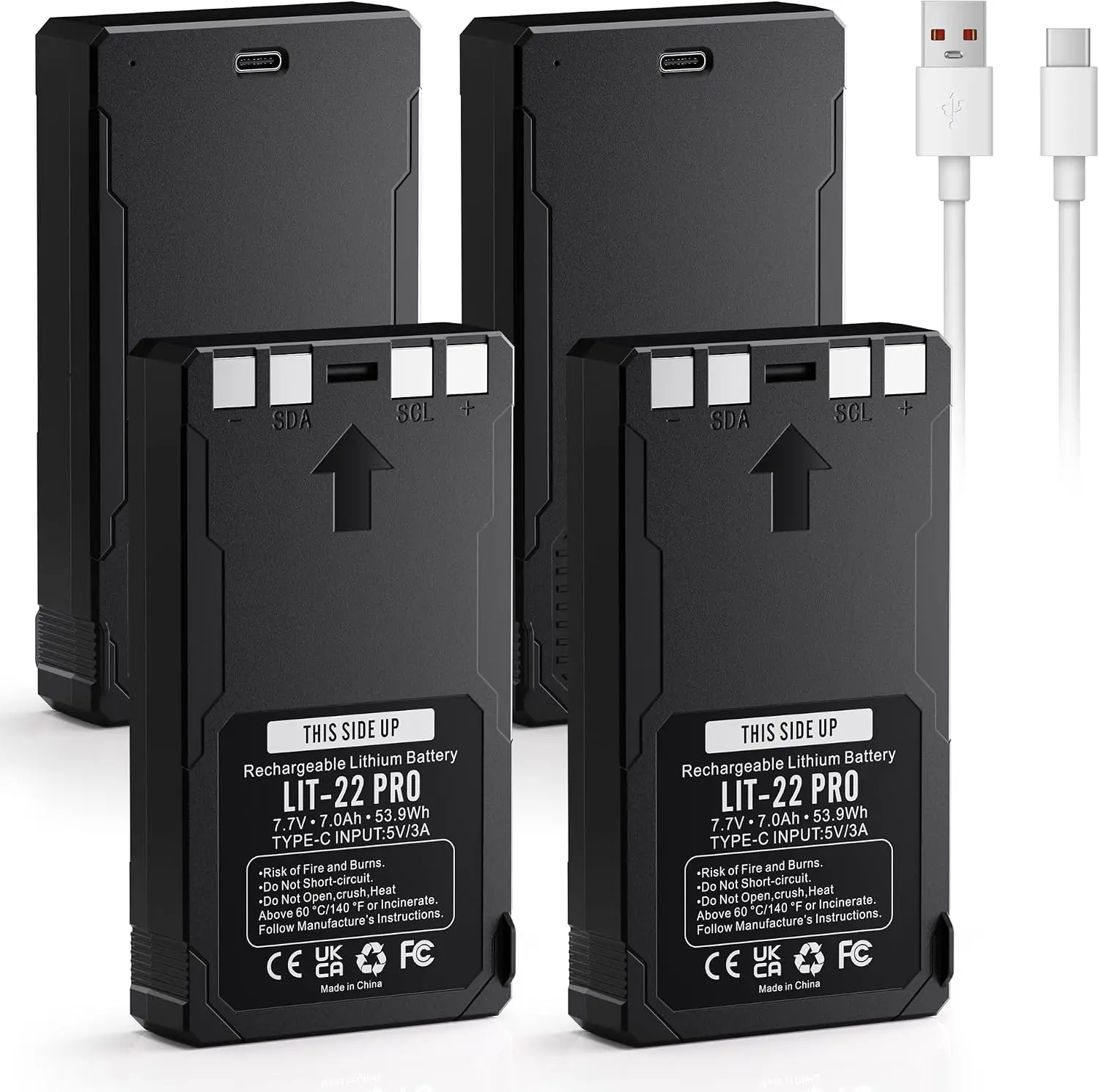 Replacement Batteries for Trail Cameras, 7000mAh, 4-Pack