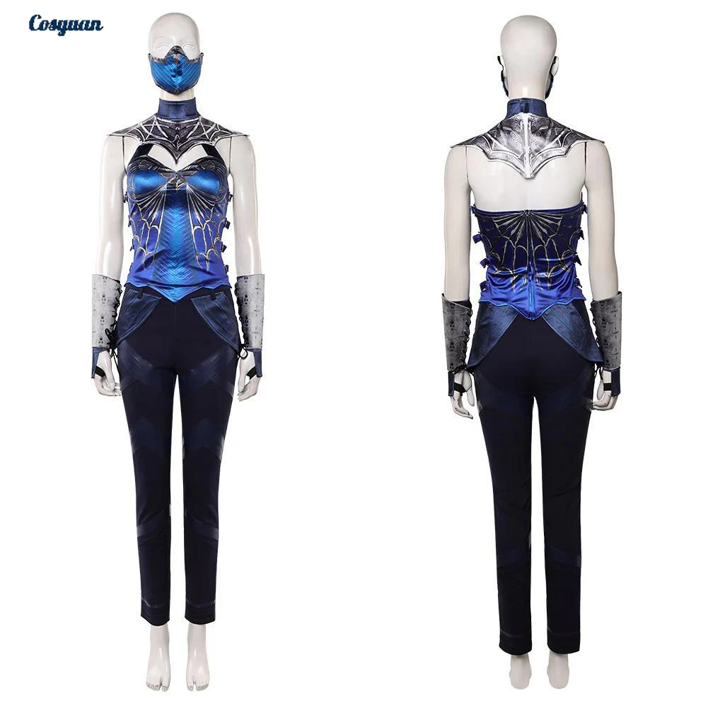 

2026 Movie Mortal Kombat 2 Cosplay Kitana Top Pants Cloth Women Party Disguise Roleplay Halloween Costume Carnival Outfits Suits