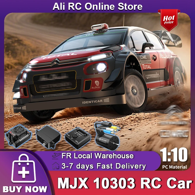 NOUVEAU MJX 10303 Hyper Go 1:10 C3 RC Voiture 4WD 70 km/h Camion RC de course tout-terrain 2.4G 80A ESC 3200KV Voiture électrique sans balais à dérive en métal pour adultes et enfants, nouvel an,