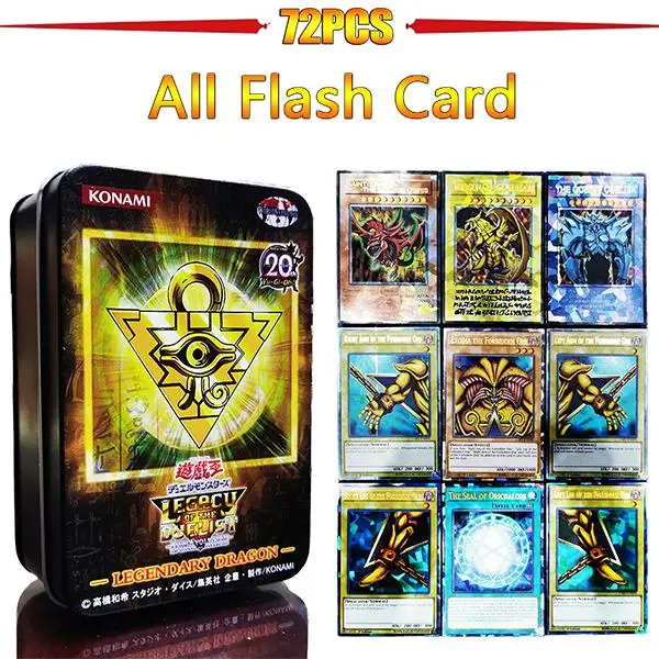 

72 шт., голографические карты Yugioh с позолоченными буквами