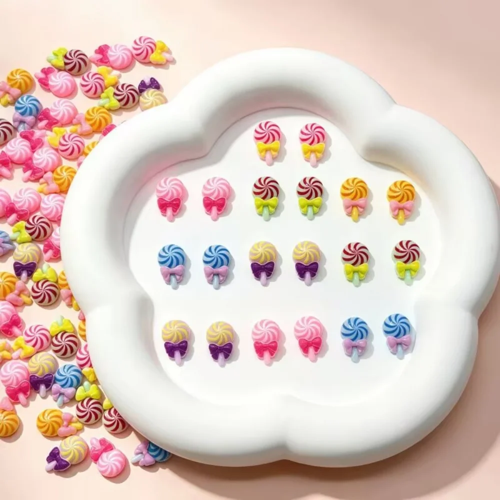 20pcs cute lollipop acrylic mini nail charm DIY Nail Art Accessories for Manicures