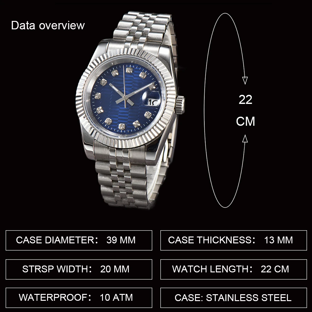 8285 watch watches for men automatic movement mechanical watches Stainless Steel Sapphire Glass Case Waterproof Watch mens watch