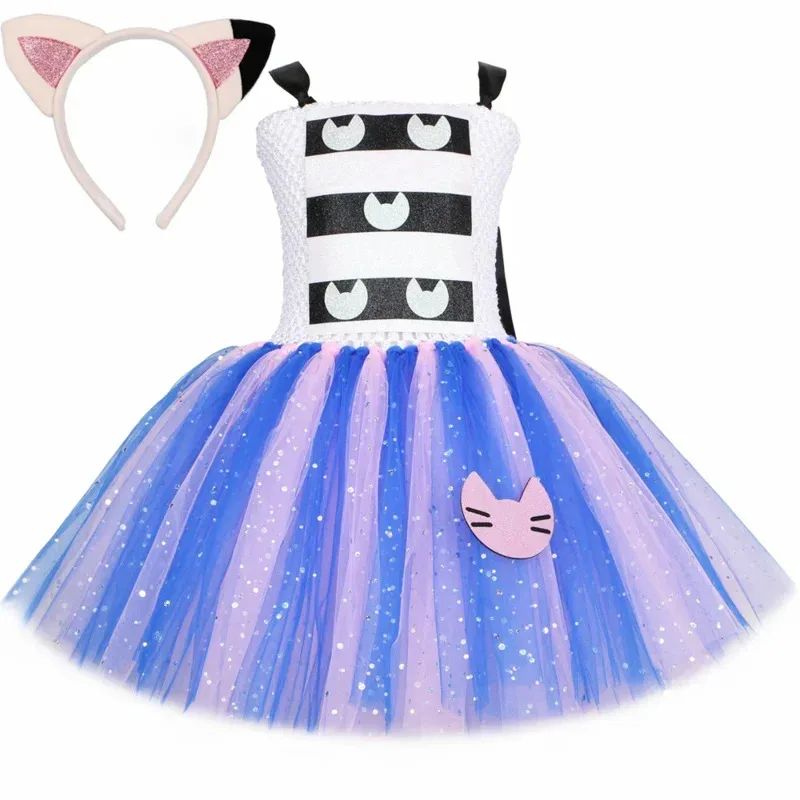 

Gabby doll house Tutu princess dress for girls birthday clothes set cartoon kitten gabby cats cosplay Halloween costume for kids